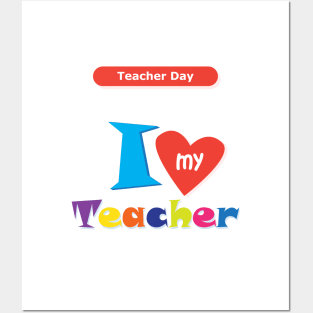 Happy Teacher Day. I love My School. Slogan. Back to school. Hello School. Autumn. Learning Children. Cartoon Graphic design Posters and Art